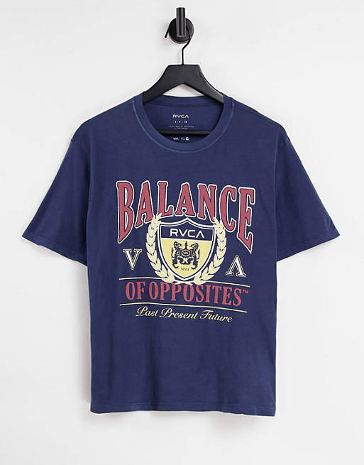 RVCA - Balance - Oversized T-shirt i blå 