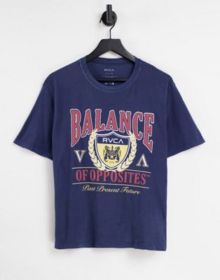 Rvca Balance Oversized T-shirt In Blue-blues
