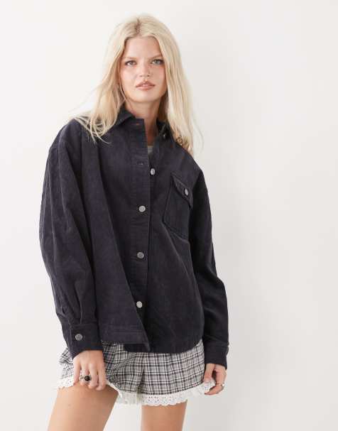 RVCA – Birdie – Cord-Jacke in Kieselgrau - view 1