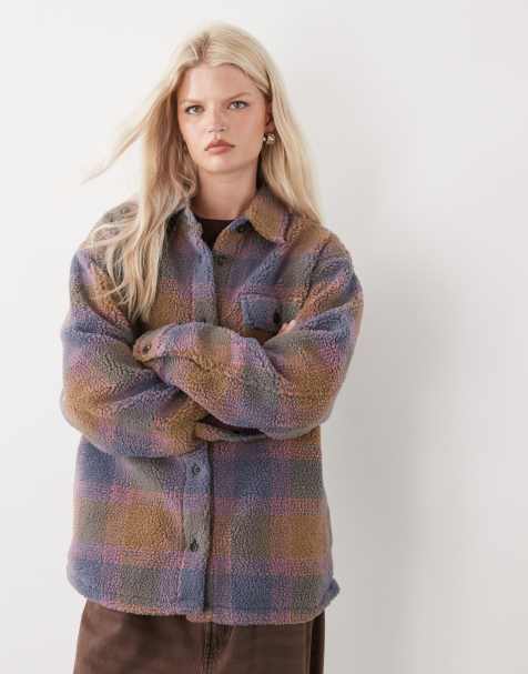 RVCA - Birdie - Veste en sherpa - Bleu pierre - view 1