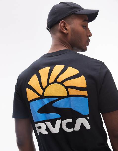 RVCA – Czarny T-shirt z krótkim rękawem i nadrukiem ze słońcem - view 1