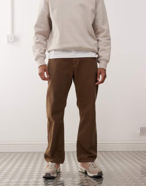 RVCA Dayshift 5 pocket canvas trousers in bombay brown - view 1