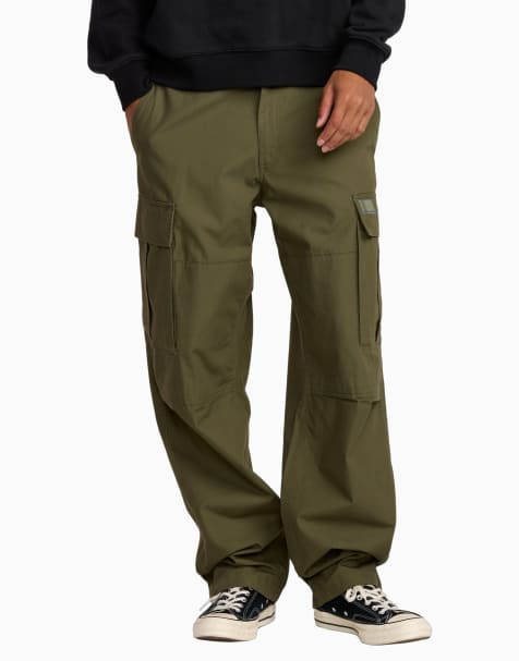 RVCA Dayshift cargo trousers in fatigue - view 1