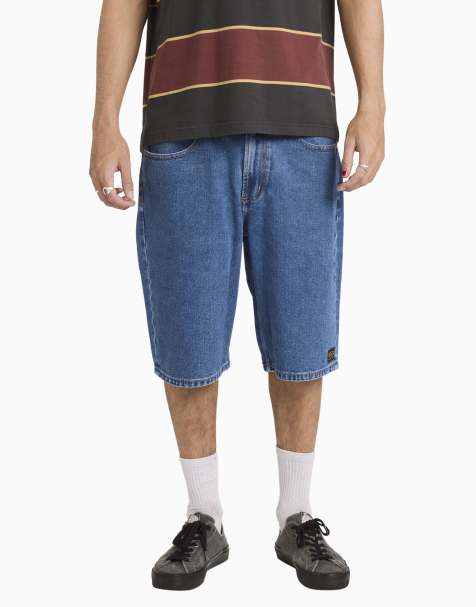 RVCA Dayshift denim shorts in blue collar - view 1