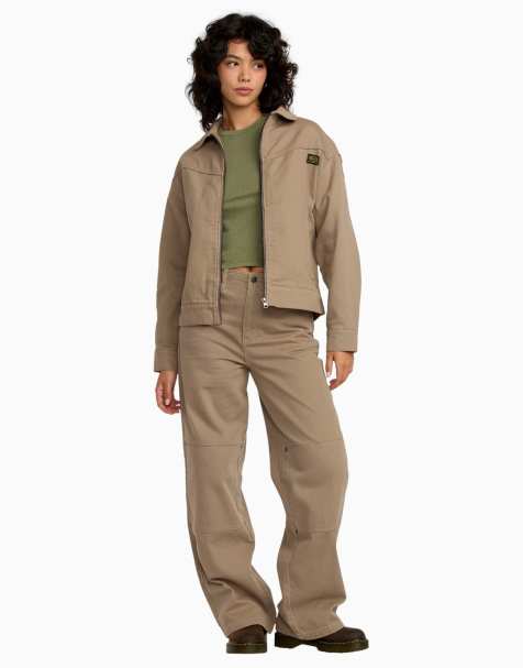 RVCA Dayshift ii cropped jacket in desert taupe - view 1
