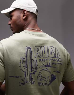 RVCA RVCA deth vallety short sleeve t shirt in oil green