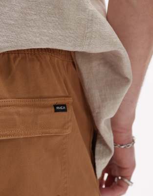 Rvca Escape Elastic Waist Shorts In Neutral