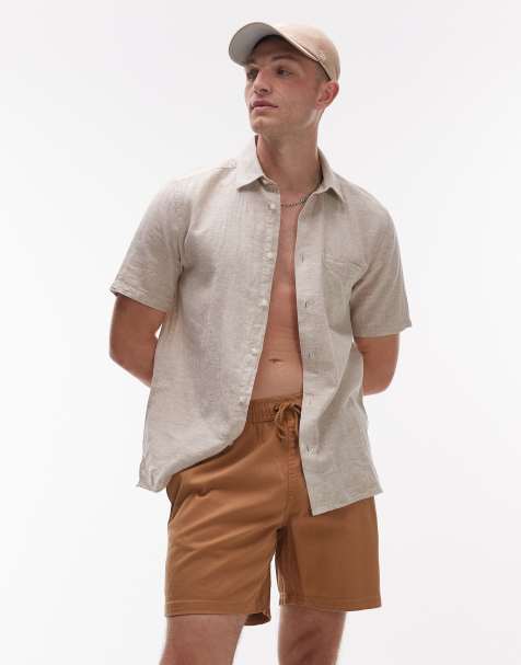 RVCA - Escape - Pantaloncini color cammello con vita elasticizzata - view 1