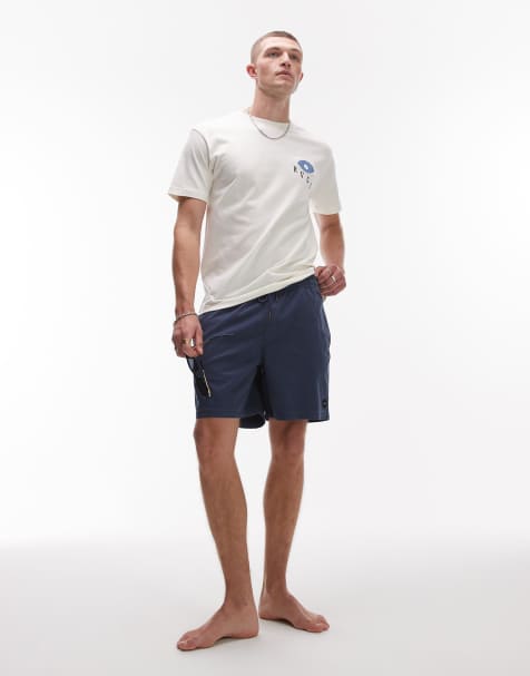 RVCA – Escape – Shorts in Marineblau mit elastischem Bund - view 1