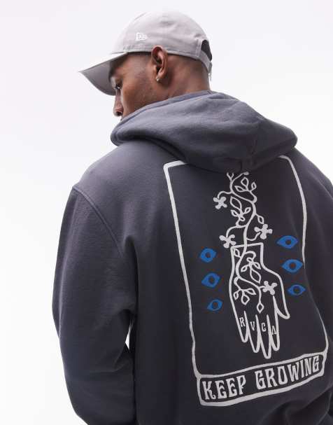 RVCA – Kapuzenpullover in Garagenblau mit „Keep Growing“-Print - view 1
