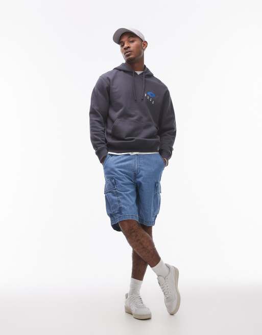 RVCA Felpa Con Cappucccio Uomo – Big RVCA Pullover – Cotone Leggero Slim Fit – Tasca A Marsupio