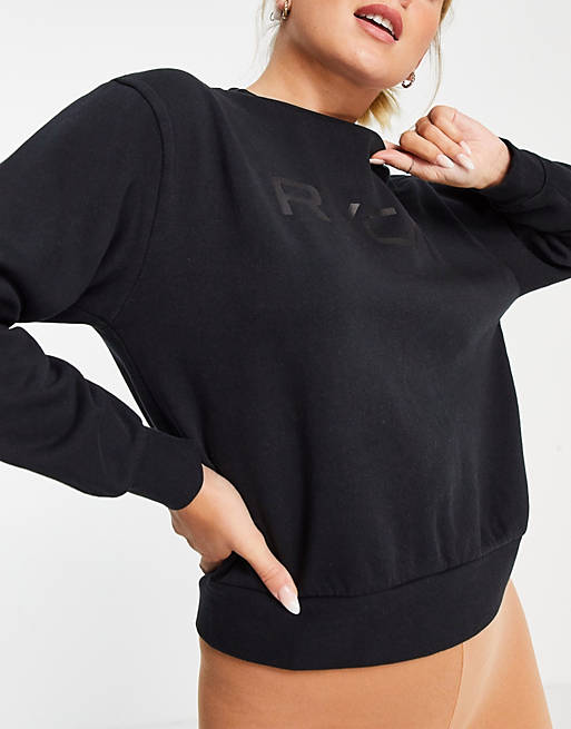 Hoodies & Sweatshirts RVCA logo pullover sweatshirt in black 