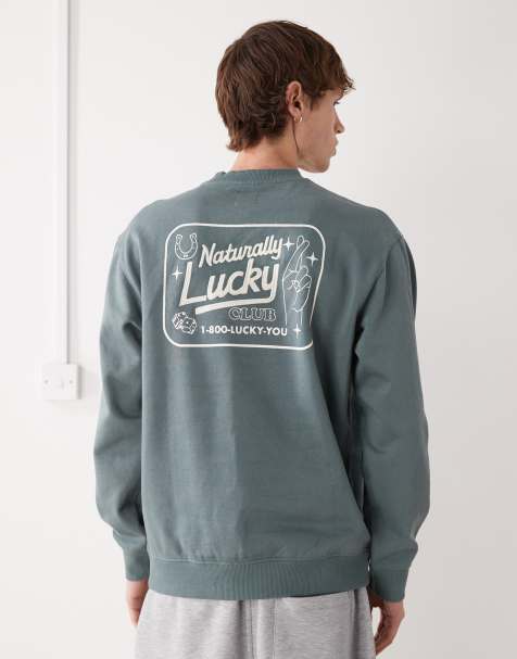 RVCA Lucky you sweatshirt in balsam green - view 1