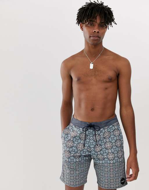 RVCA Morris swim shorts in grey print