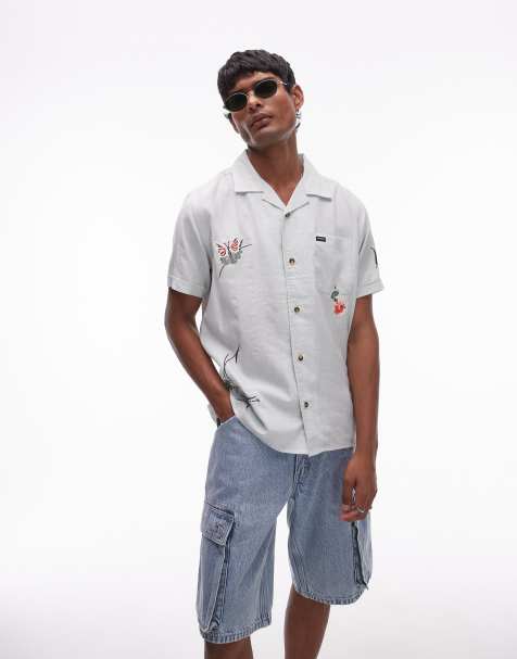RVCA nectar short sleeve shirt in green tea - view 1