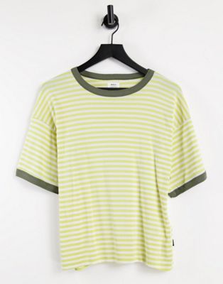 RVCA No Regard oversized t shirt in yellow stripe