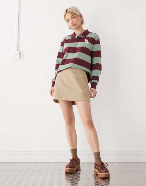 RVCA Reform mini skirt in olive grey - view 1