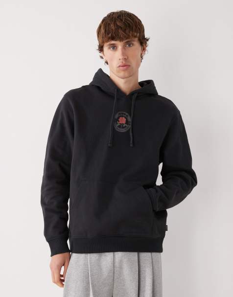 RVCA – Roses – Kapuzenpullover in Schwarz mit Poster-Print - view 1