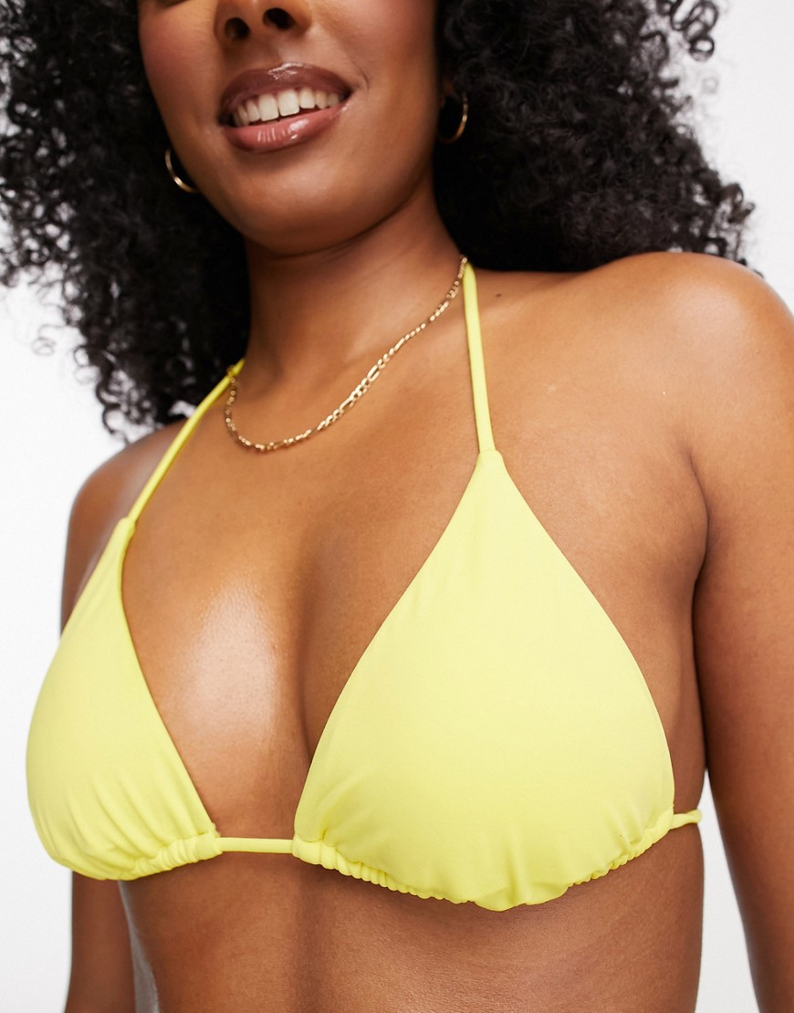 rvca - solid - gul bikiniöverdel i trekantsmodell