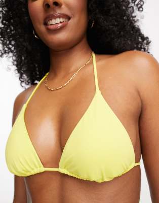 RVCA RVCA solid triangle bikini top in yellow