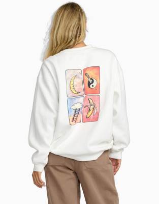 Rvca Spanky Loteria Oversized Sweatshirt In Multi