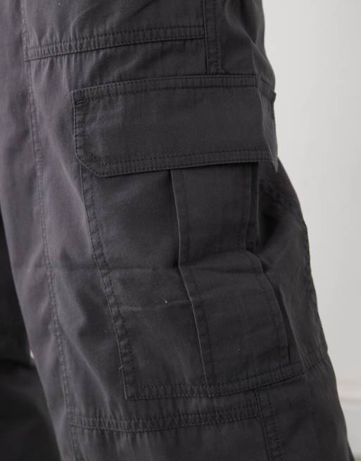 RVCA Stowaway cargo pants in washed black, 4 of 5