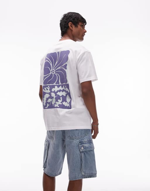RVCA - T-shirt à manches courtes avec imprimé hibiscus style tampon - Blanc, 4 de 4
