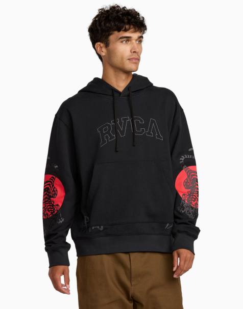 RVCA Tiger sun hoodie in rvca black
