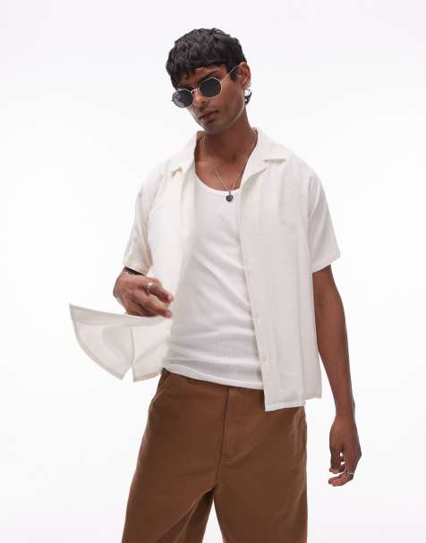 RVCA vacancy short sleeve shirt in ceramic