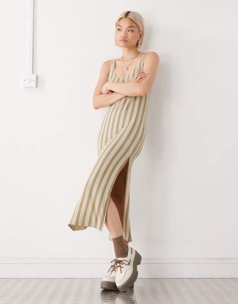 RVCA – Willow – Figurbetontes Kleid in Eukalyptus mit Riemchenträgern - view 1