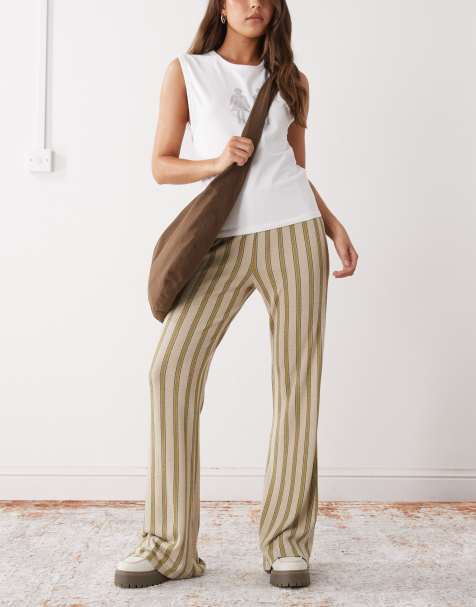 RVCA Willow flared trousers in eucalyptus - view 1