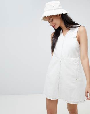 sleeveless denim shift dress