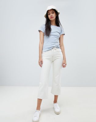 kick flare white jeans