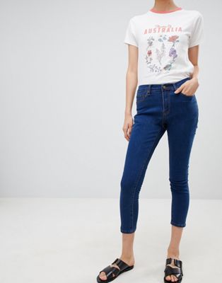 Ryder – Skinny-Jeans mit hoher Taille-Blau