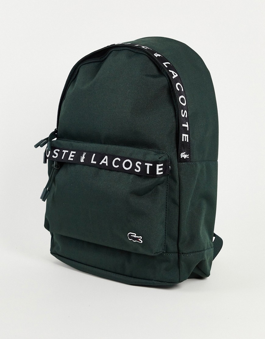 фото Рюкзак цвета хаки с логотипом на ленте lacoste-зеленый цвет