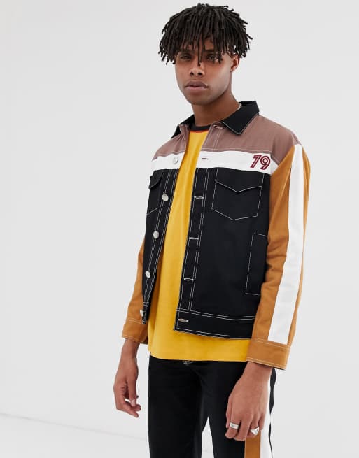 Sacred Hawk co ord jacket with stripe detail in black ASOS