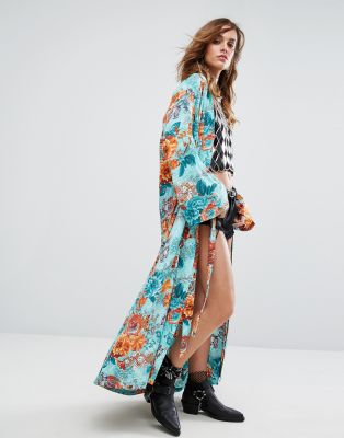 floral maxi kimono