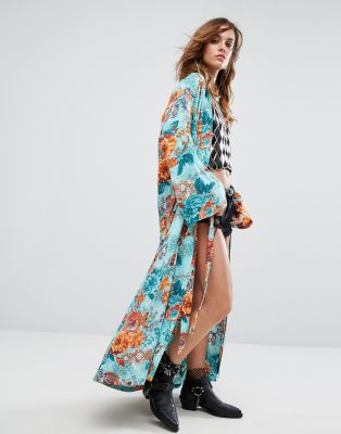 floral maxi kimono