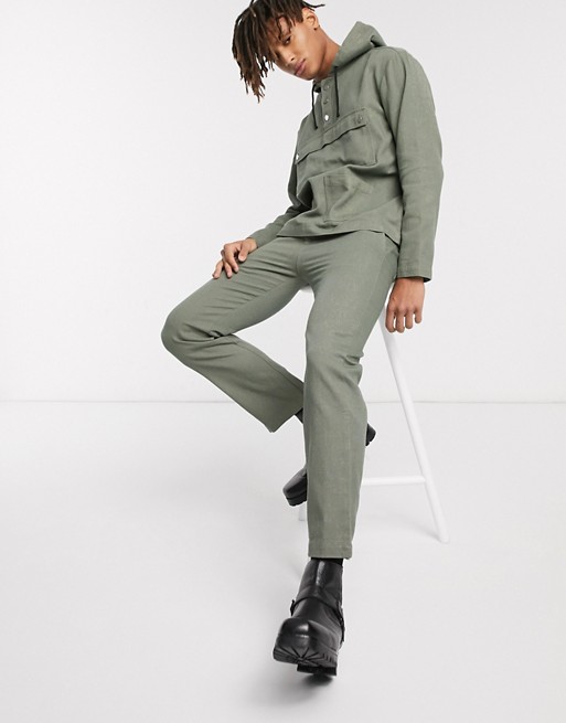 Sacred Hawk relaxed drill trousers in grey