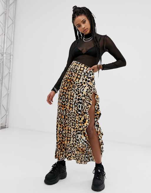 Asos leopard maxi clearance skirt