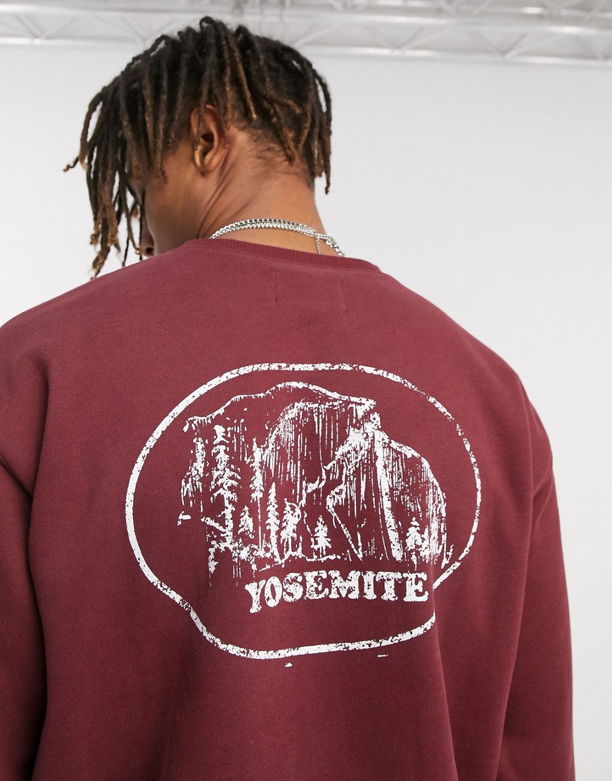 Sacred Hawk - Sweater met Yosemite-print in rood