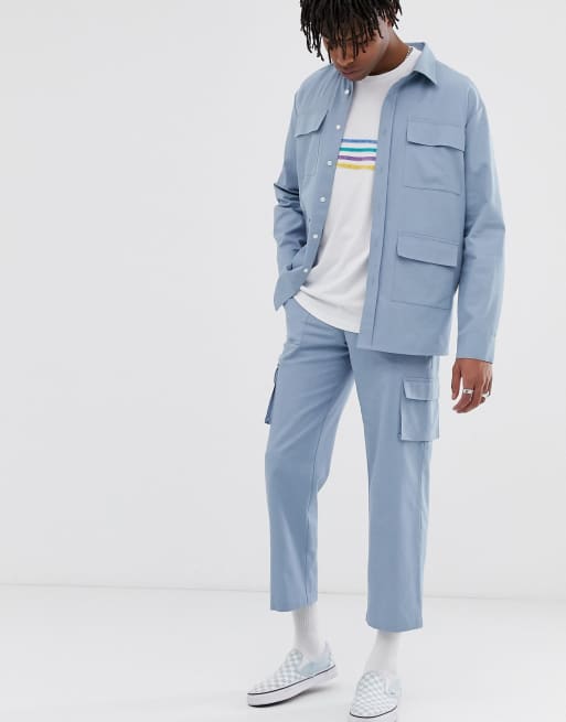 Sacred Hawk Veste de travail d ensemble Bleu clair ASOS