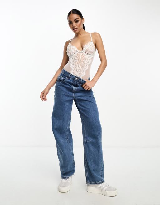 Lace Bodysuits: A Trendsetter's Dream  Lace bodysuit outfit, Lace  bodysuit, Bodysuit and jeans