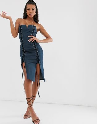 lace up thigh dress