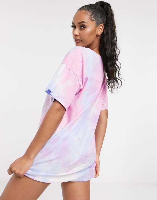 Saint Genies loungewear oversized t shirt dress in multi tie dye | ASOS