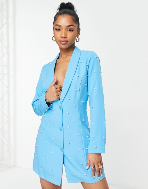 Blue dress outlet with blazer