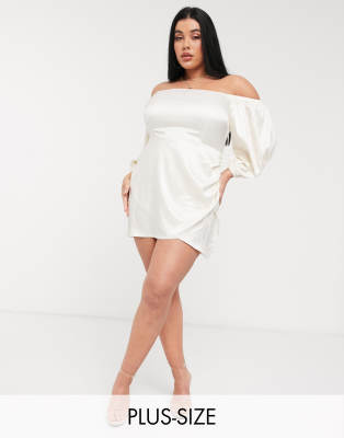 bardot wrap mini dress