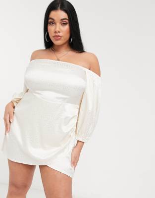 bardot wrap mini dress