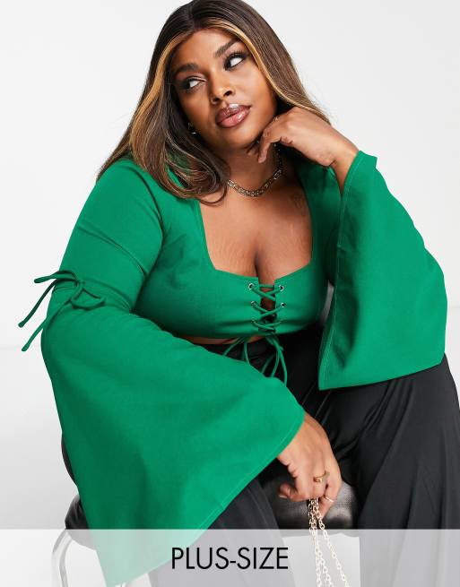 Emerald green 2025 plus size top