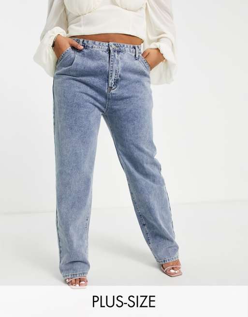 Saint Genies Plus - Jeans met rechte pijpen en bleekwassing in blauw